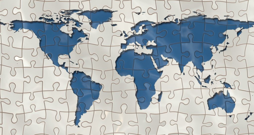 Weltkarte, mehrsprachig
